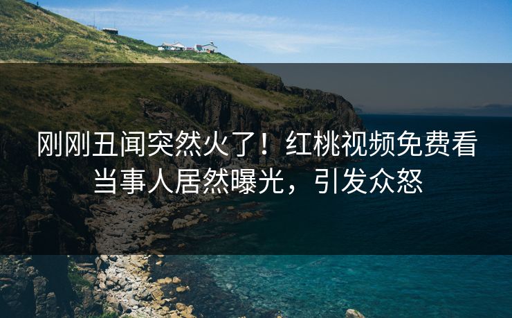 刚刚丑闻突然火了！红桃视频免费看当事人居然曝光，引发众怒