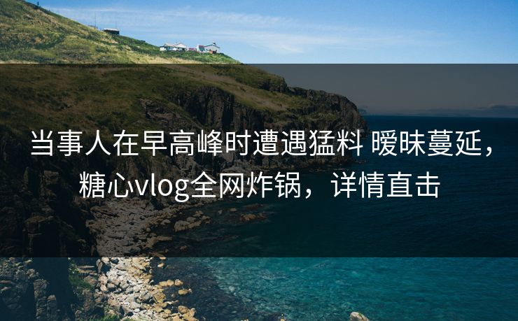 当事人在早高峰时遭遇猛料 暧昧蔓延，糖心vlog全网炸锅，详情直击
